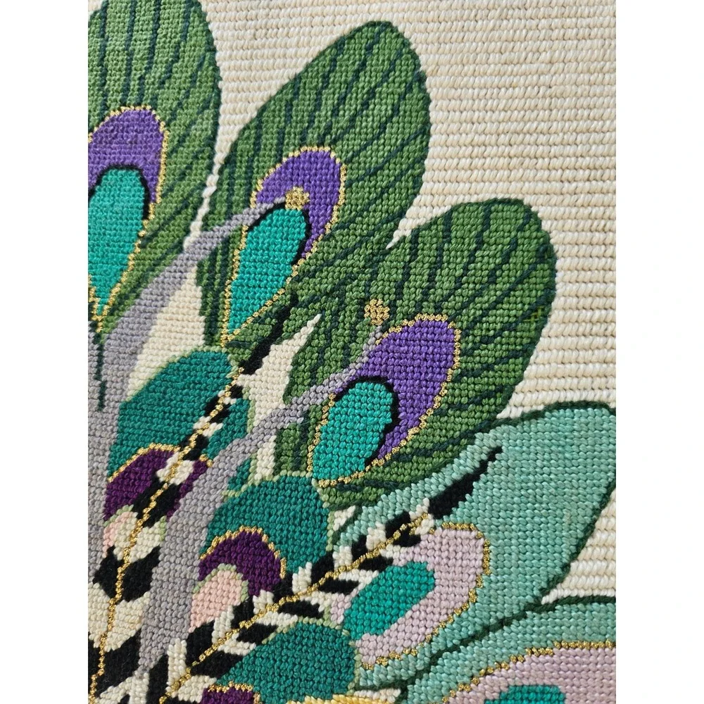 Lee's Needle Arts Peacock‎ Mask Needlepoint Masquerade Art Large Framed 24x28